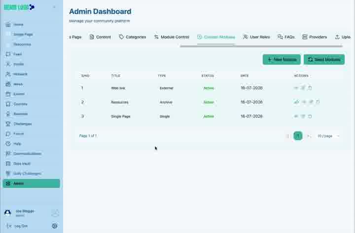 The Resources archive becomes available from the main member navigation.