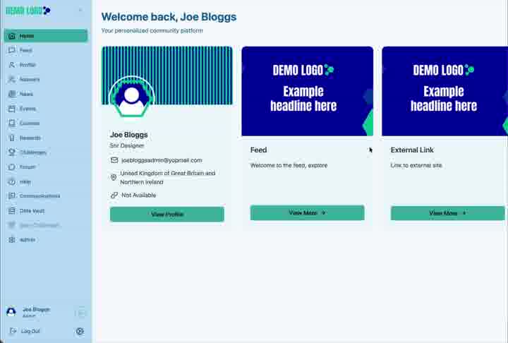 The newly added external-link card appears alongside the existing Home sections.
