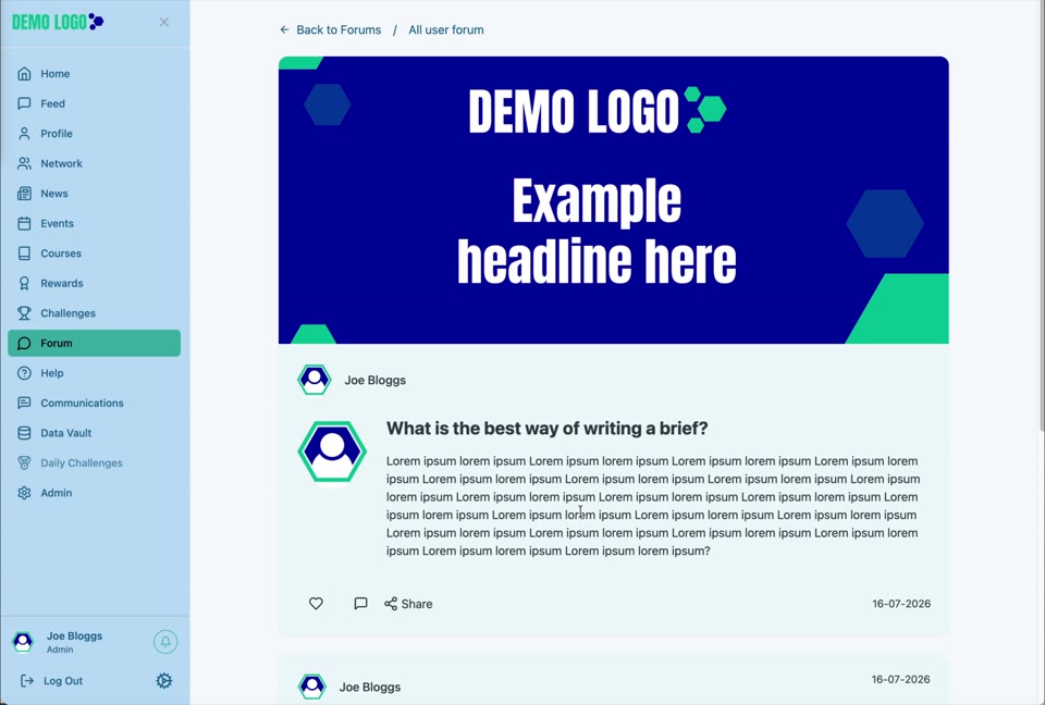 Members can add a reply beneath the Topic conversation.