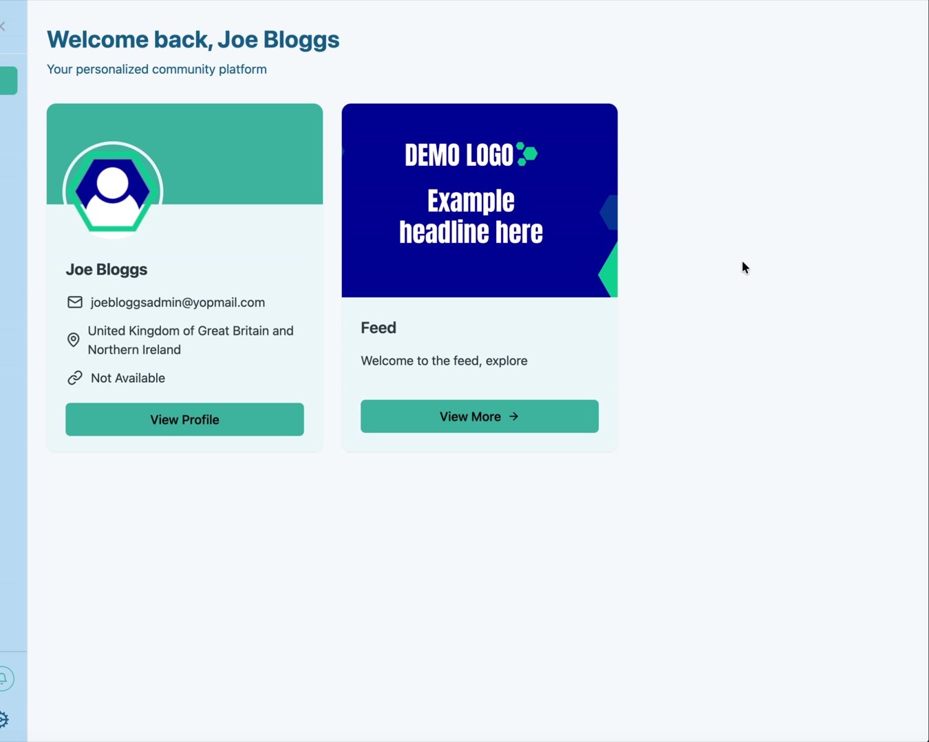 The new Feed section card displayed on the member-facing home page.