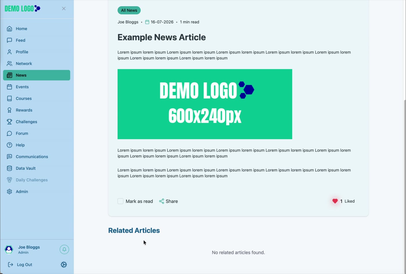The article detail page presents the complete story, reading controls and related content.